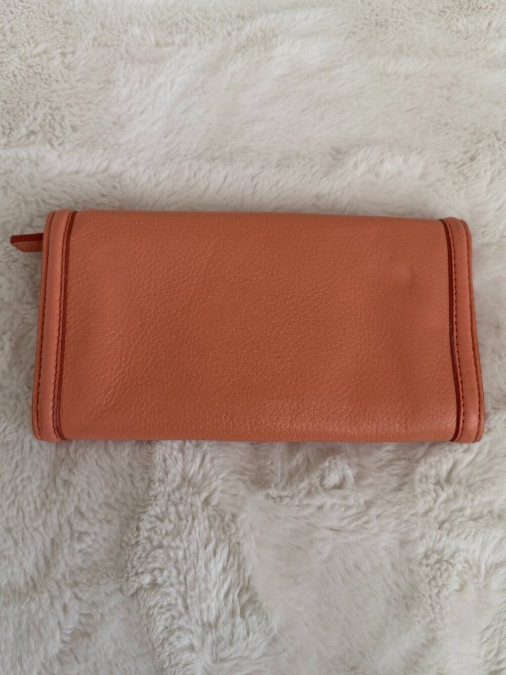 Tory Burch Amanda Envelope Continental Salmon Pink Leather Wallet - Picture 4 of 14